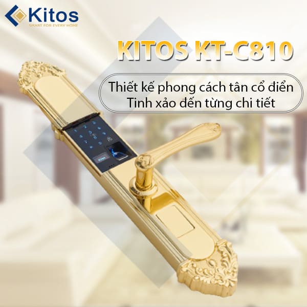 Thiết kế khóa vân tay tân cổ điển Kitos KT-C810 vô cùng tinh xảo