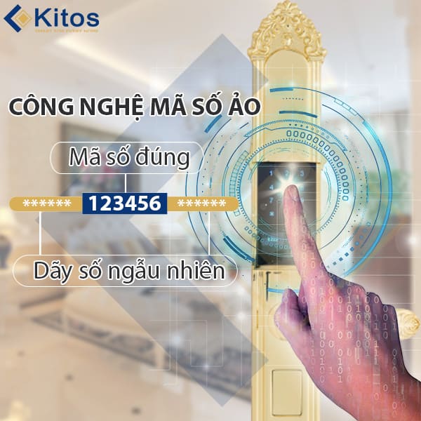 Khóa vân tay tân cổ điển Kitos KT-C810 sở hữu công nghệ mã số ảo tinh vi