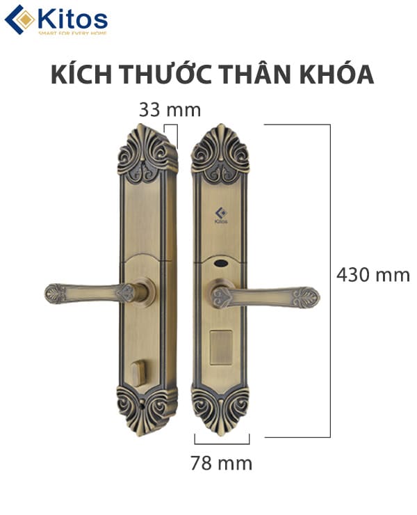 Kích thước khóa Kitos KT-C200