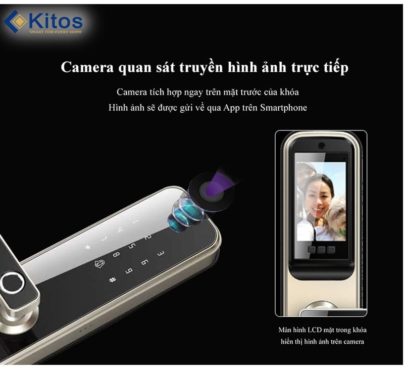 Khóa vân tay Kitos KT X3 có camera quan sát