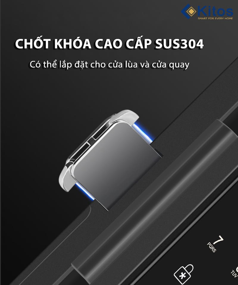 Khoá cửa Kitos KT-GL60 tích hợp chốt khoá cao cấp SUS304