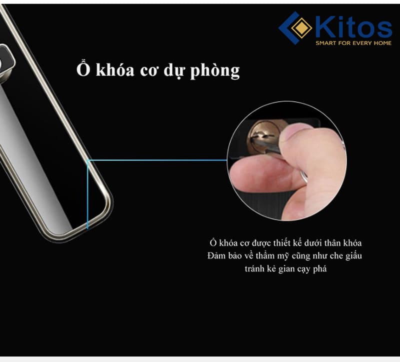 Khóa vân tay Kitos KT X3 có khóa cơ dự phòng