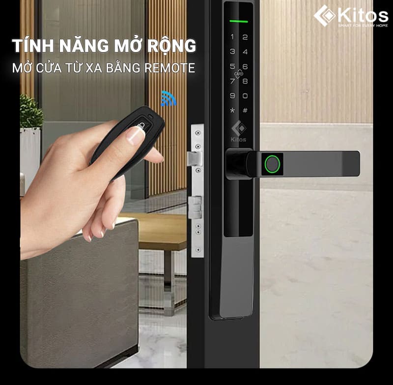 Tính năng mở khóa từ xa bằng Remote trên khóa vân tay Kitos AL-630