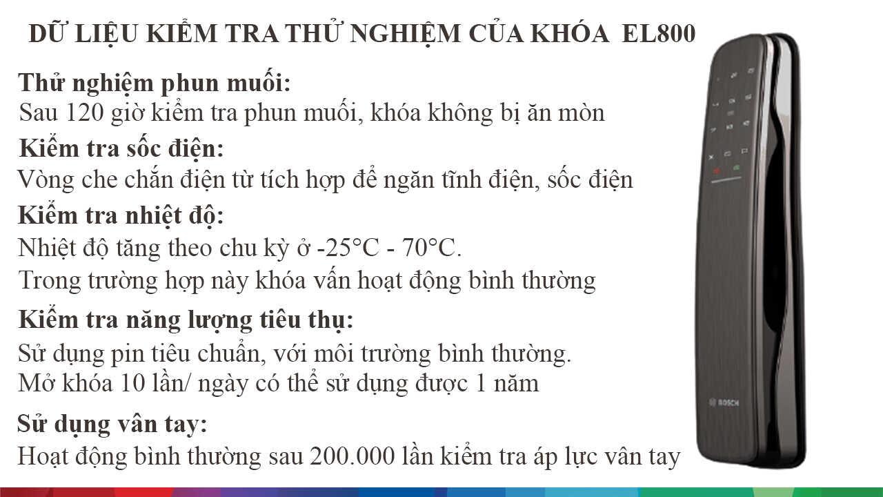 Khóa EL800A chịu được điều kiện thời tiết khắc nghiệt và tiêu hao pin thấp