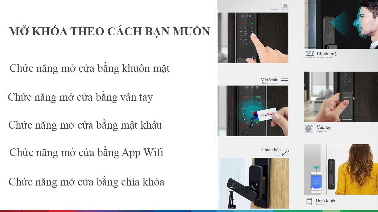 Tích hợp 4 tính năng mở khóa cửa thuận tiện