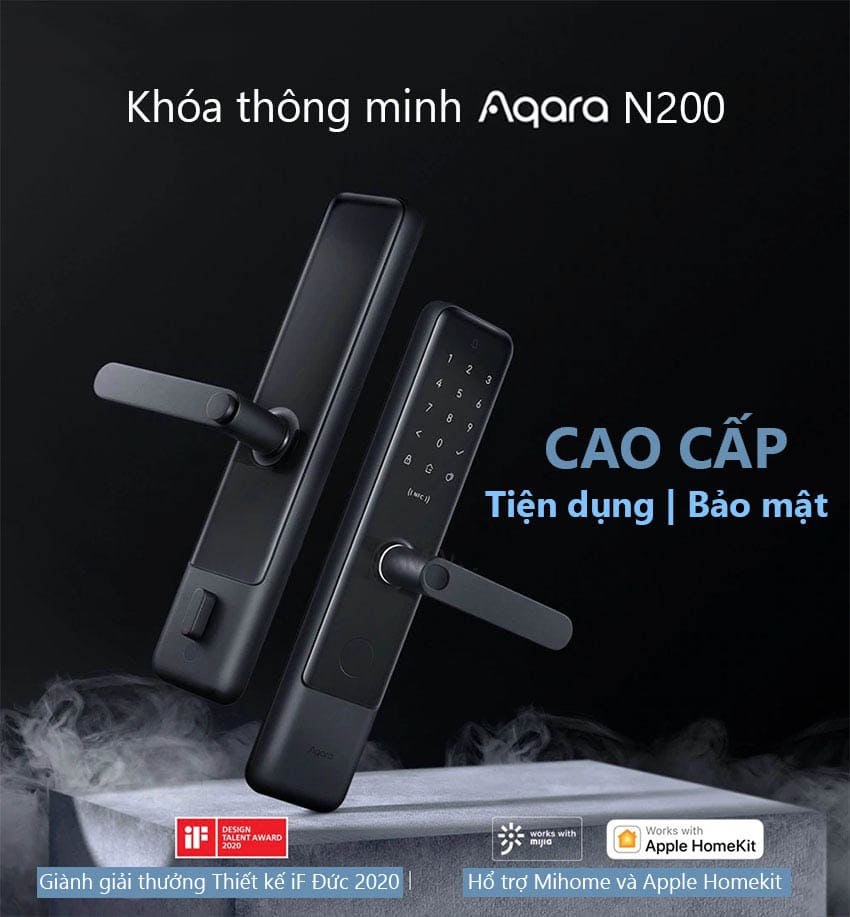 Khóa điện tử Xiaomi Aqara N200 sở hữu thiết kế sang trọng