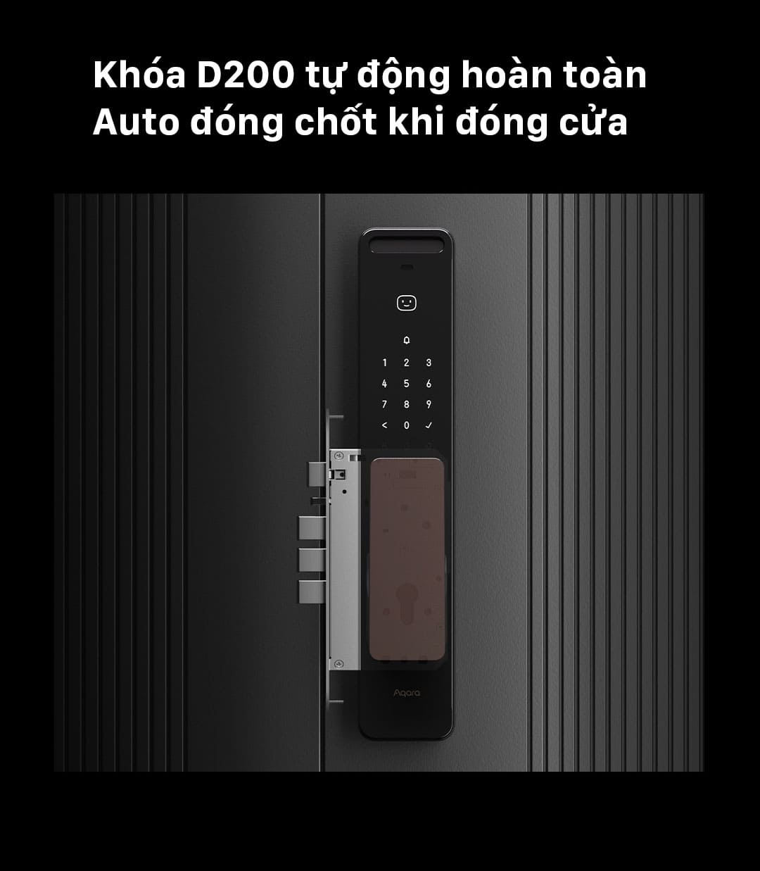 Khóa Xiaomi Aqara D200 có hệ thống khóa tự động đóng