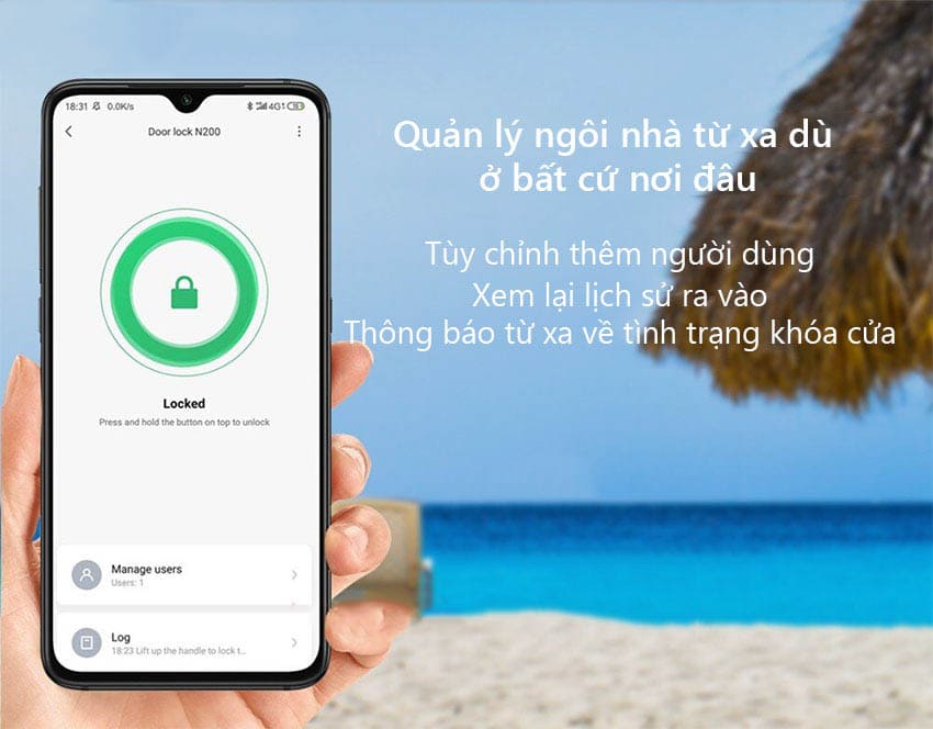 Mở khóa thông minh Xiaomi Aqara N200 từ xa qua app điện thoại