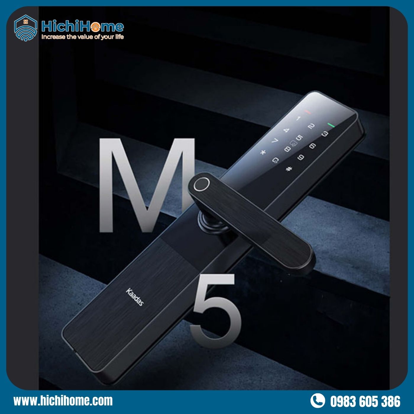Khóa cửa mật mã Kaadas M5 kết hợp vân tay hiện đại