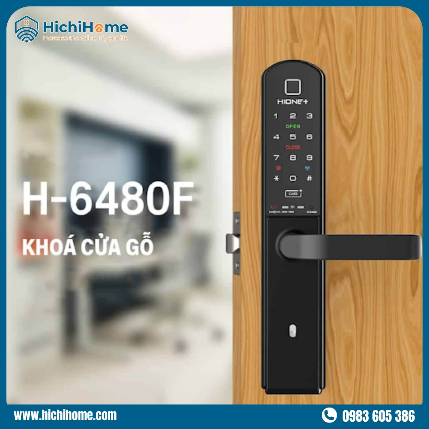 Hione H-6480F phù hợp khi lắp vào các cánh cửa gỗ sang trọng