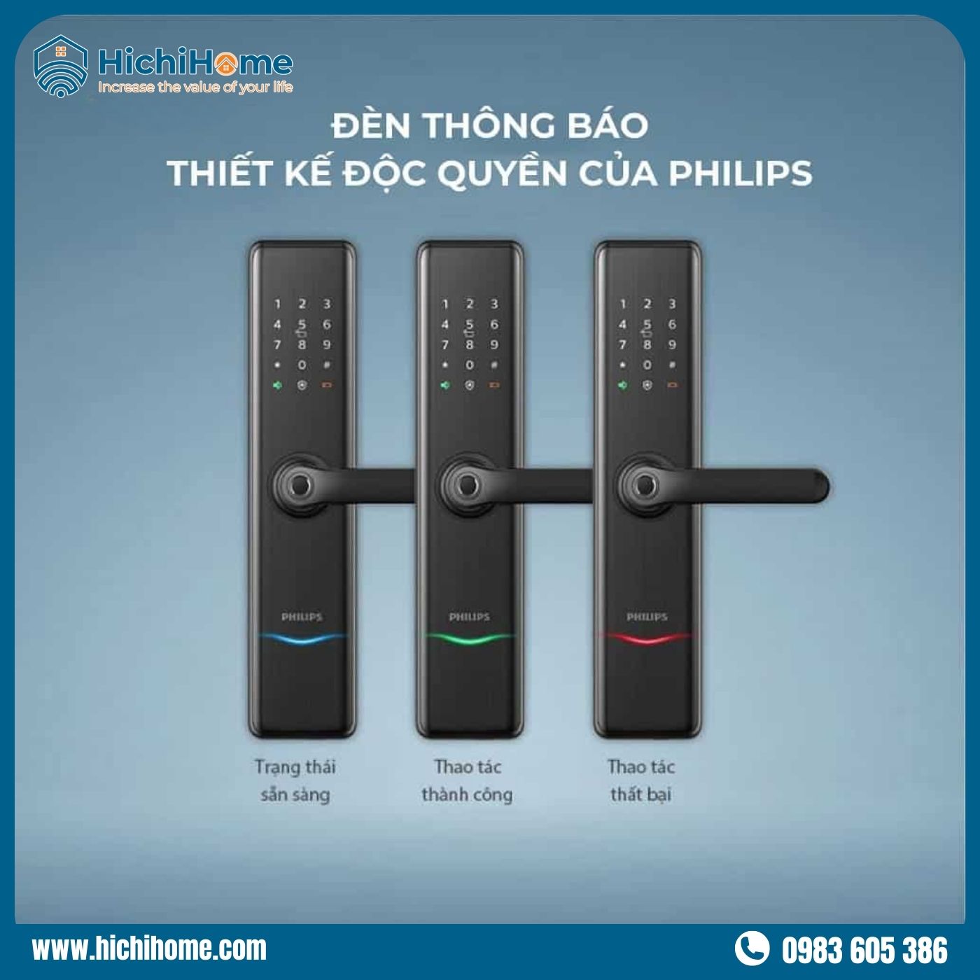 Mẫu khóa cửa điện tử Philips 7300 sang trọng, thông minh