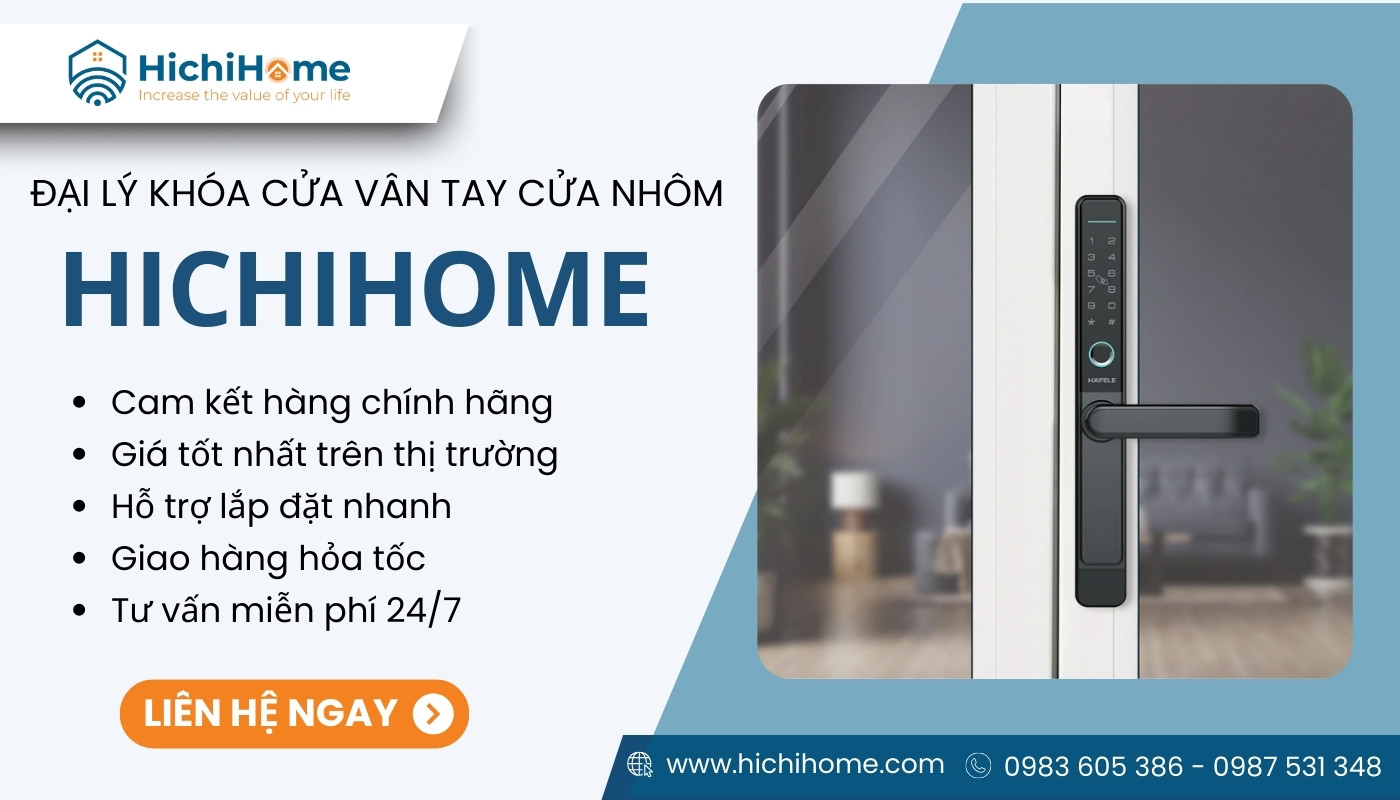 HichiHome chuyên bán khóa điện tử cửa nhôm