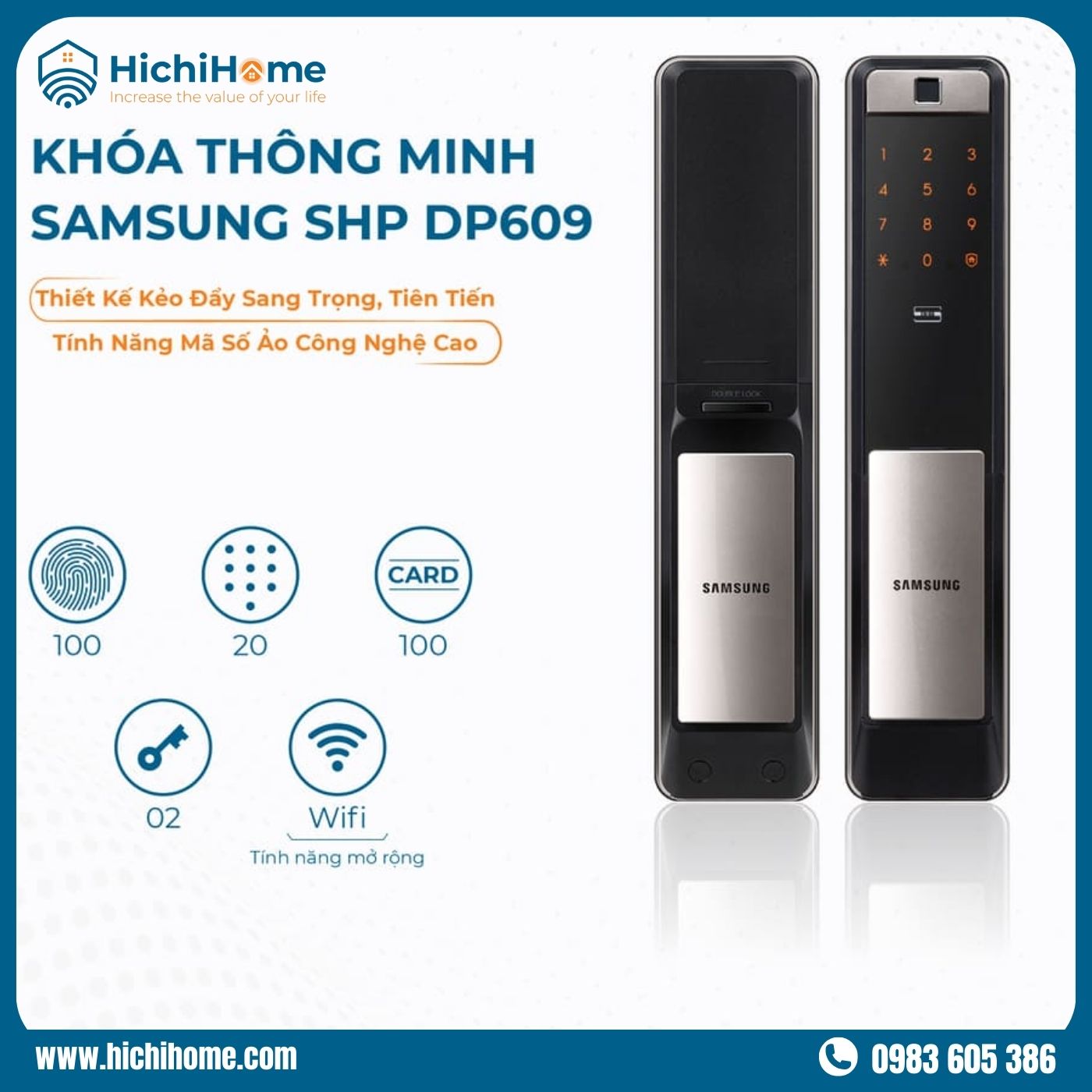 Khóa điện tử Samsung SHP-DP609 AS-EN tích hợp nhiều chức năng hiệu quả