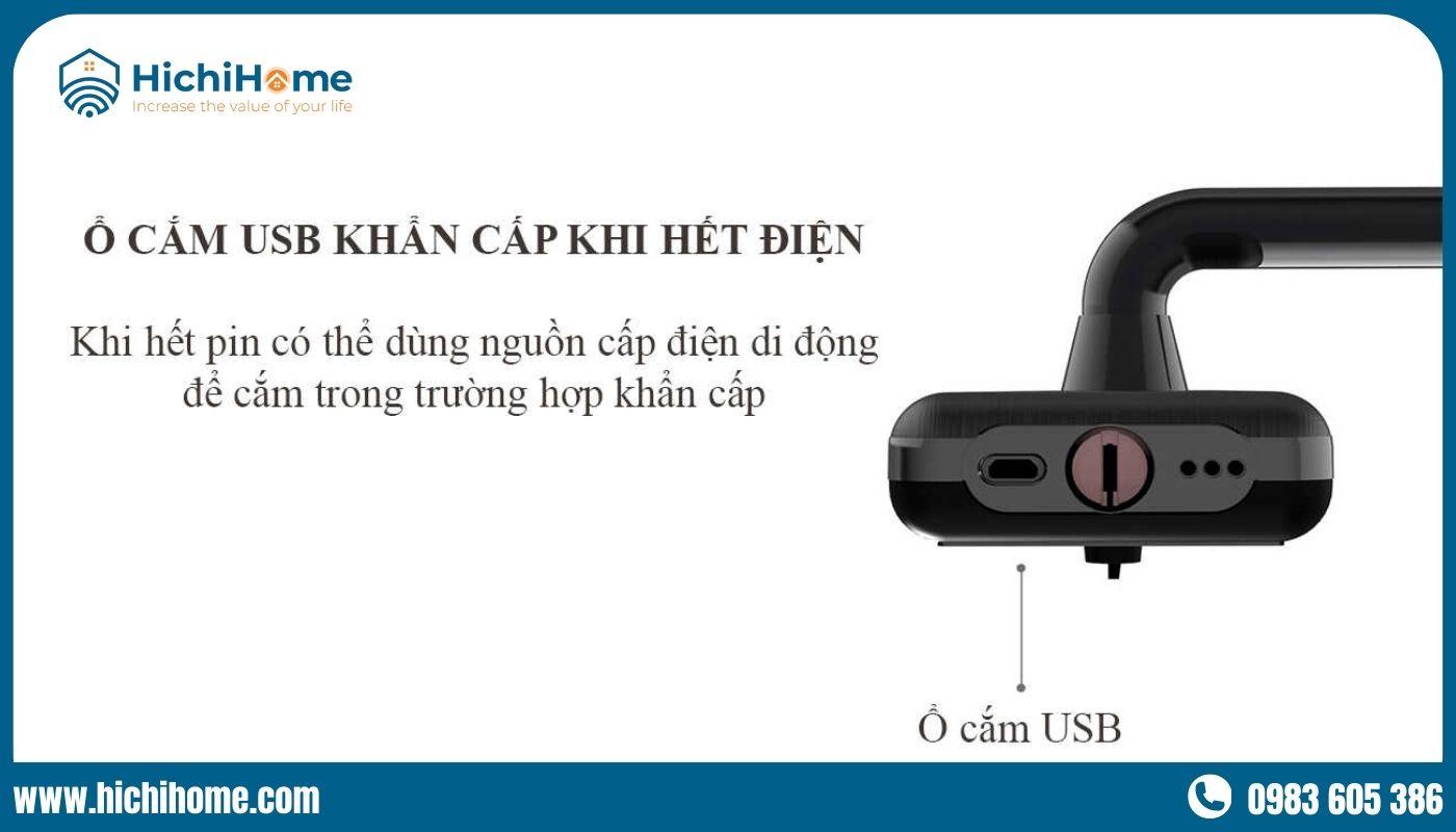 Chọn khóa điện tử có cổng USB để mở khoá điện tử hết pin đột ngột