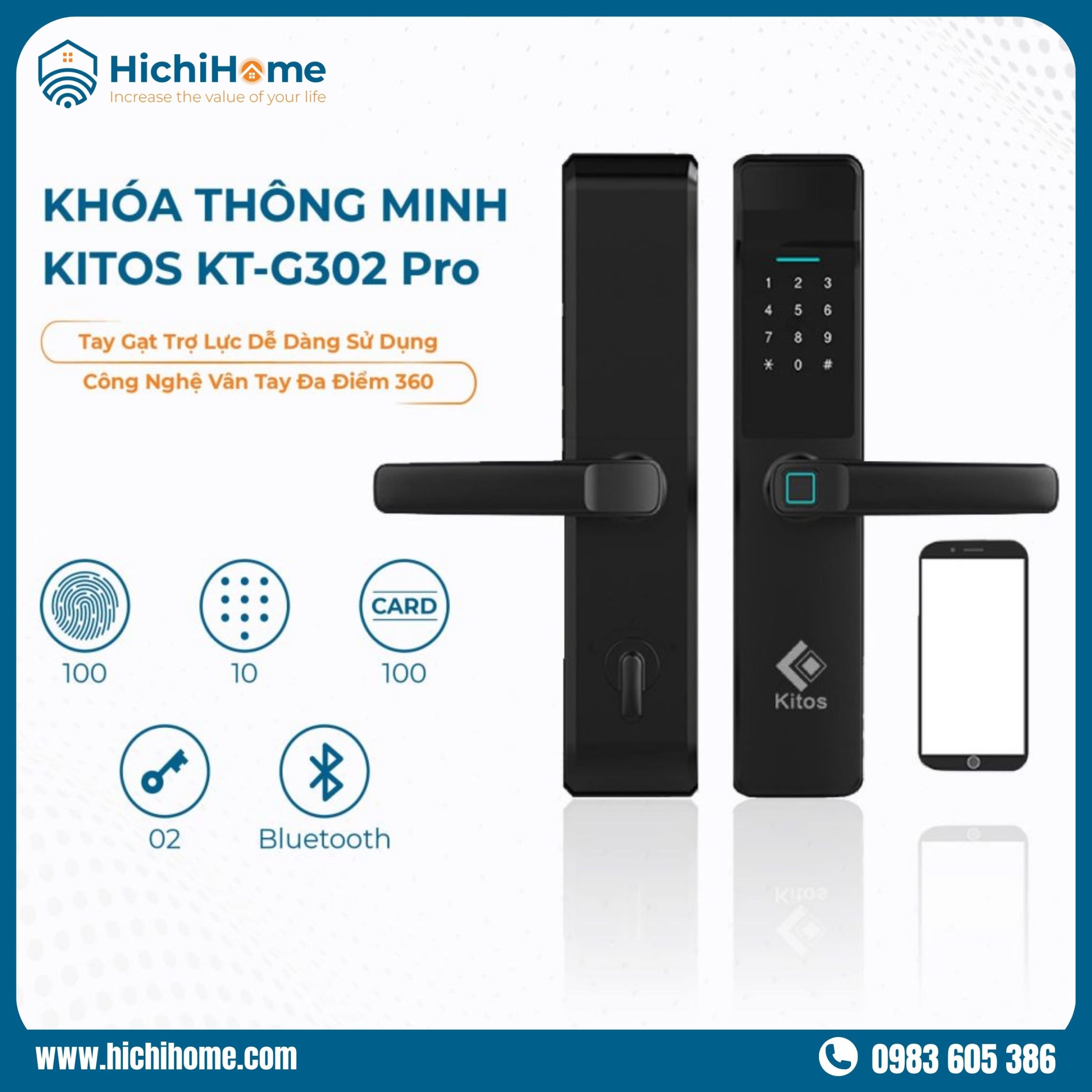 Khóa điện tử dưới 5 triệuKitos KT-G302 Pro chất lượng cao