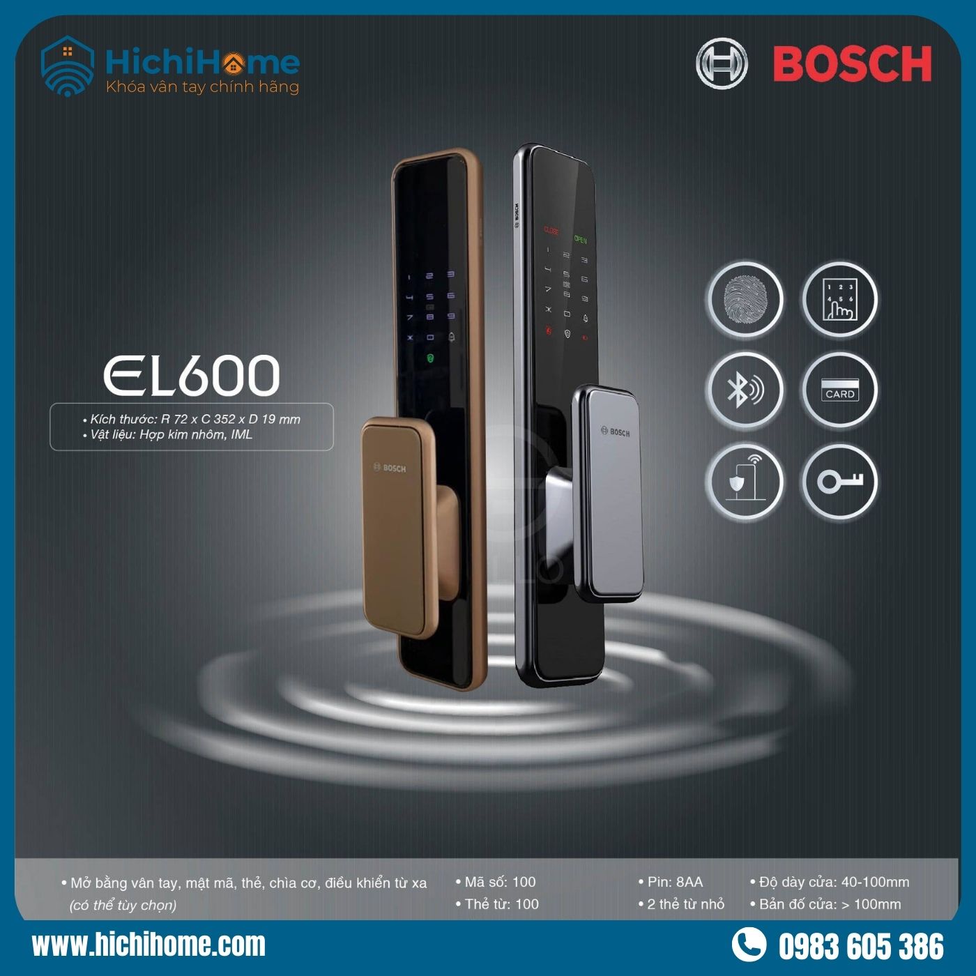 Bosch EL600 EU - Một trong Các loại khóa cửa cổng sắt