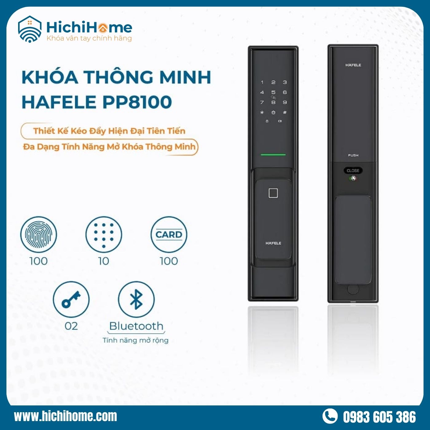 Khóa cửa điện tử thông minh giá dưới 10 triệu Hafele PP8100