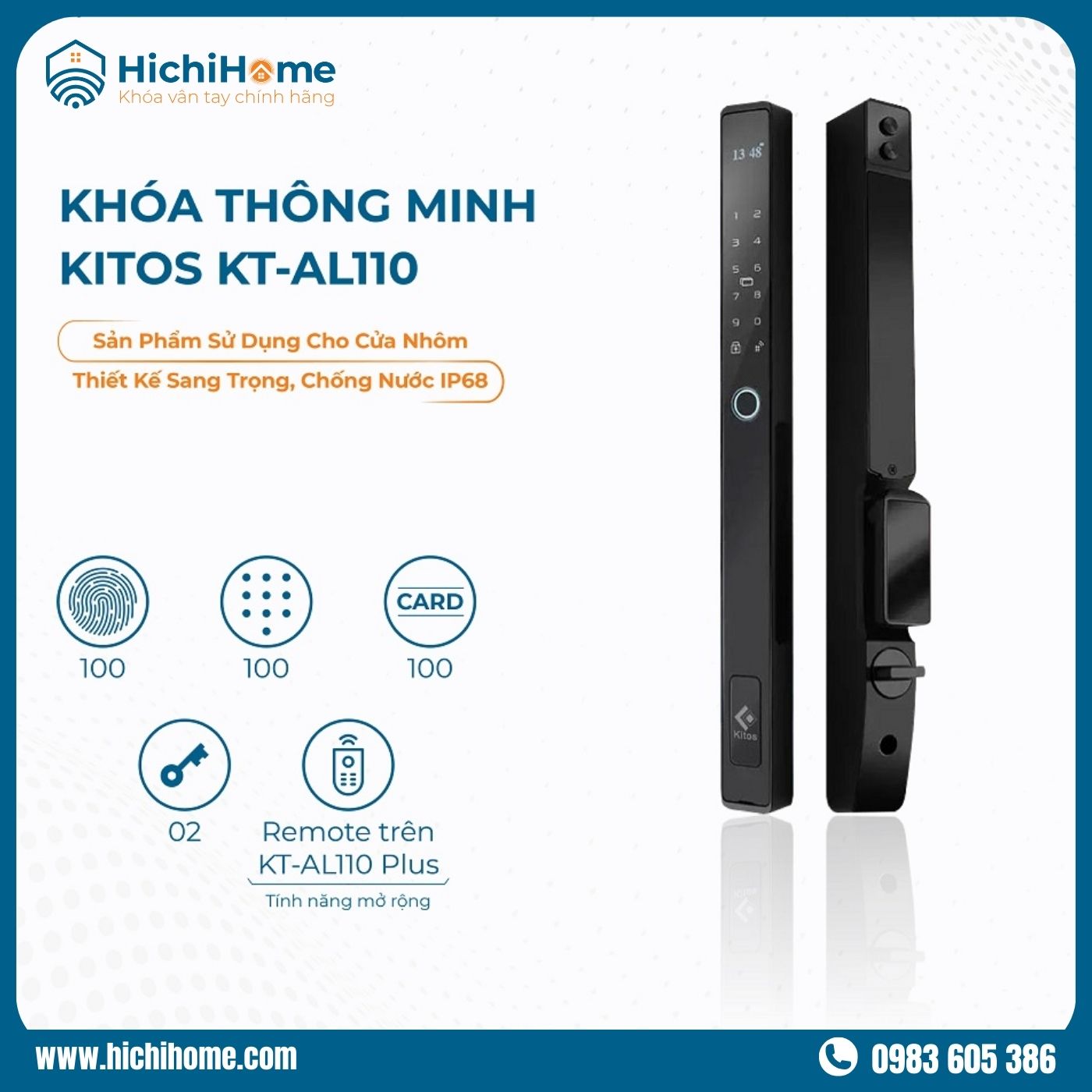 Khóa cửa điện tử giá dưới 10 triệu Kitos KT-AL110 có khả năng chống nước