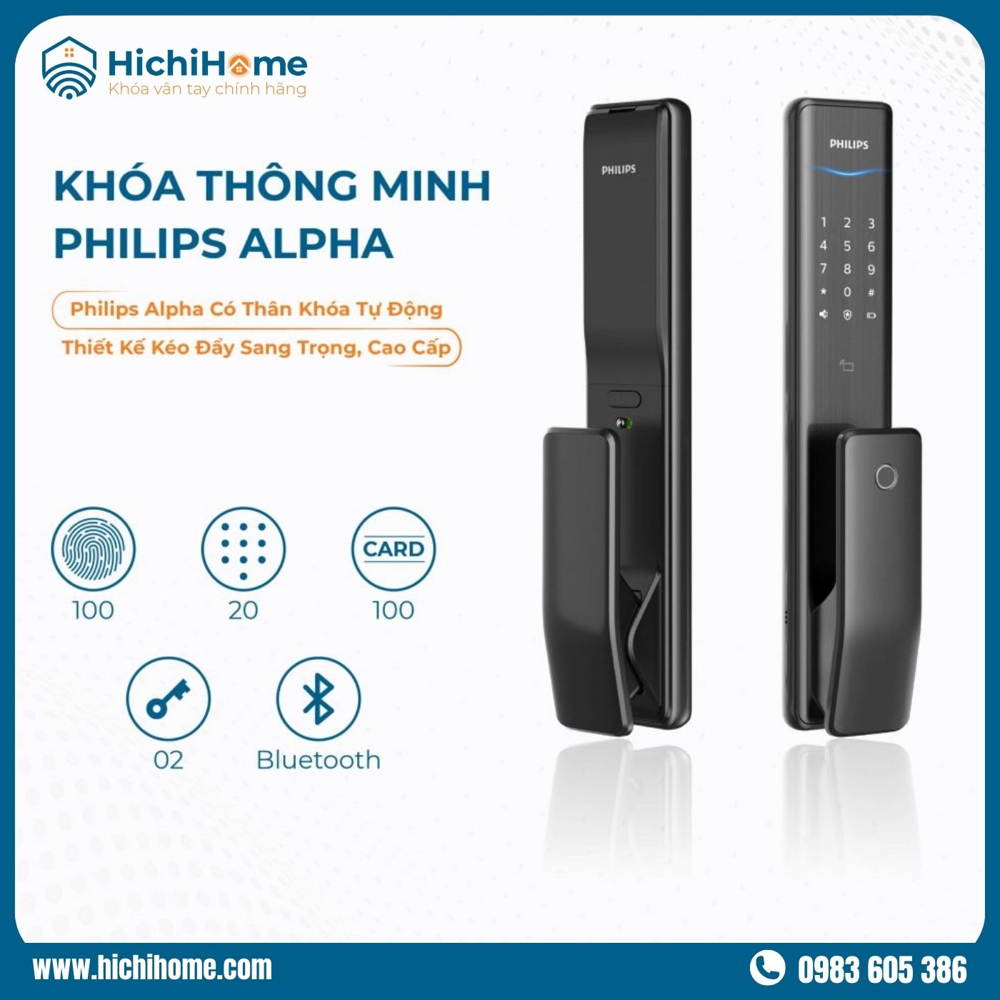 Khóa điện tử giá 10 triệu mẫu Philips Alpha với hiệu năng mạnh mẽ