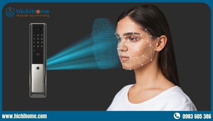 Khóa điện tử Face ID nổi bật với công nghệ nhận diện sinh trắc học bằng khuôn mặt hiện đại