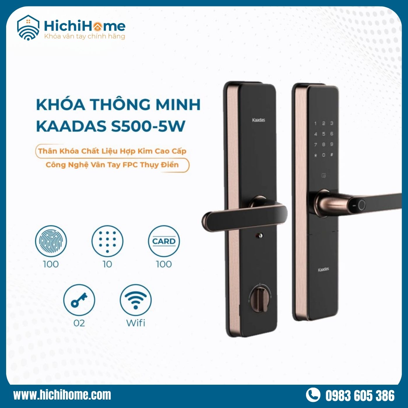 Khóa vân tay cửa kính Kaadas R8-5GL vô cùng ưu việt