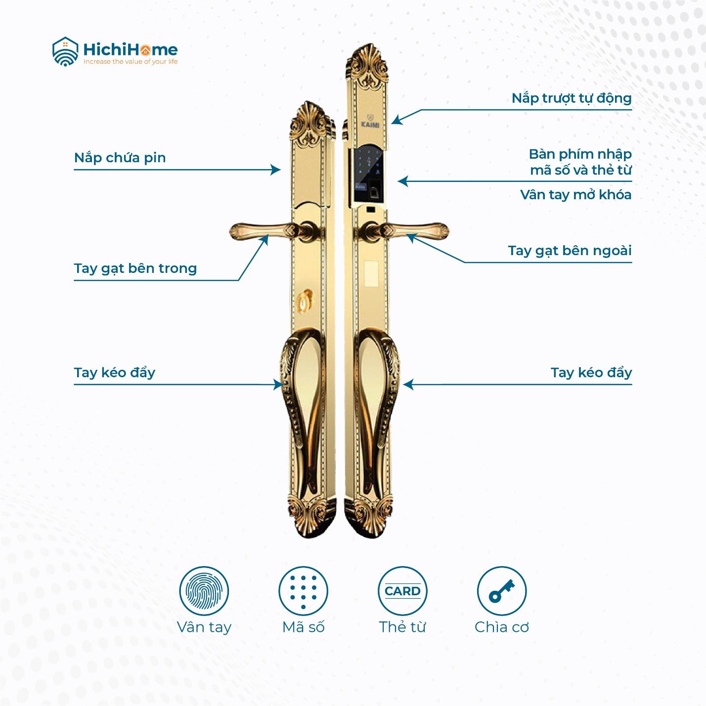 thiết kế cổ điển của khóa vân tay Kaimi DS103