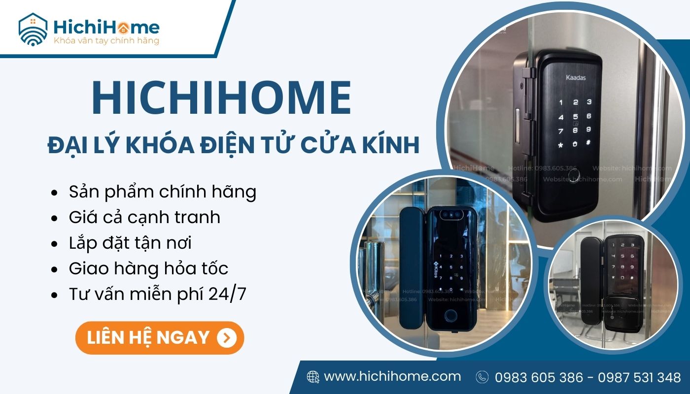 HichiHome chuyên cung cấp các loại khóa cửa kính cường lực chất lượng