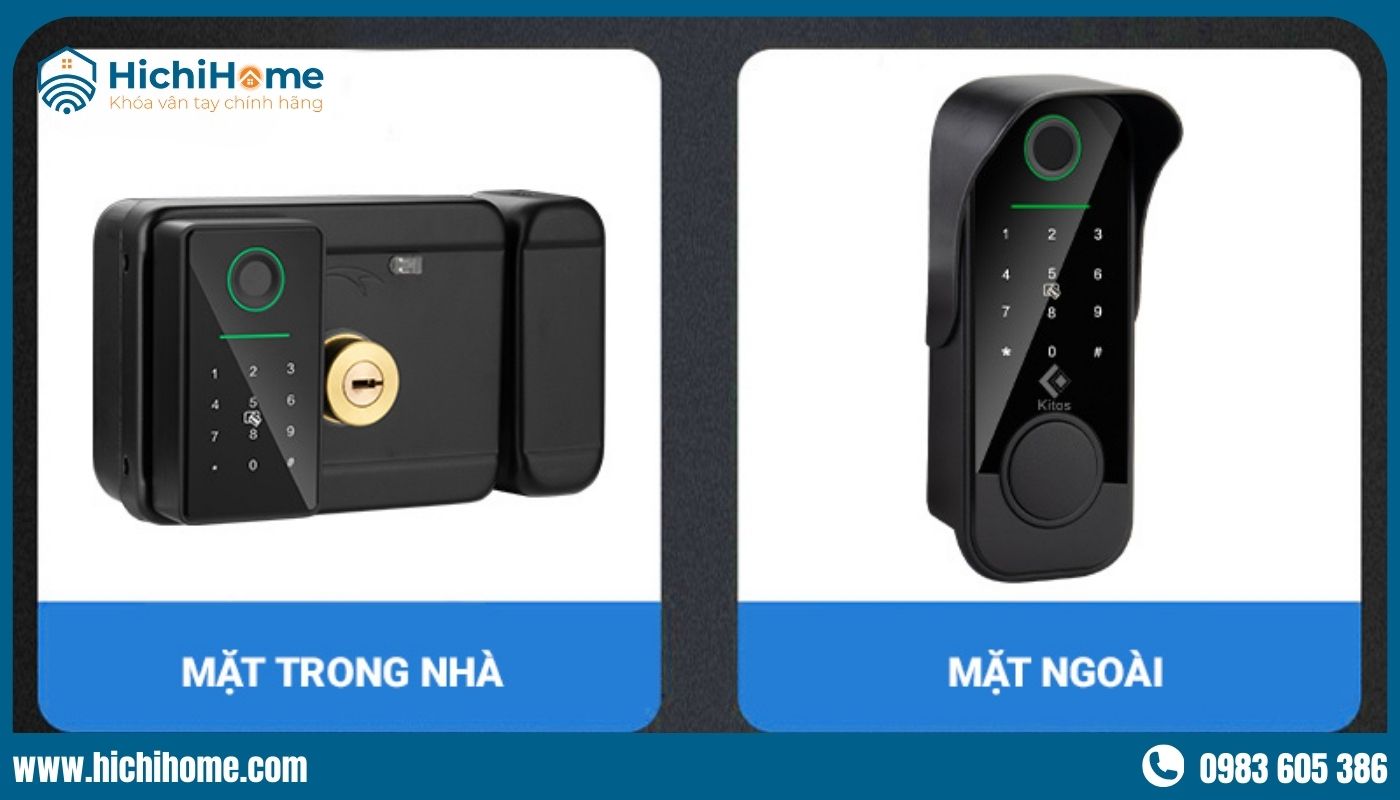 Thiết kế hiện đại của mẫu khóa cổng sắt thẻ từ Kitos KT-DL04 Plus